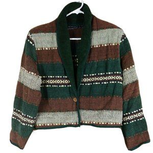 New Identity - Outdoorsy Embroidered Knit XO Cropped Blazer Jacket - M